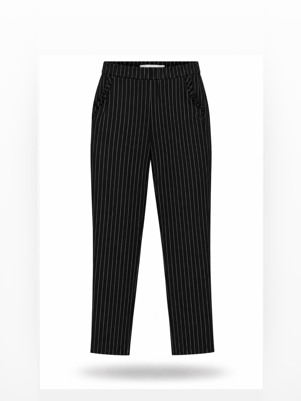 Women's Black Pinstripe Tapered Pants
